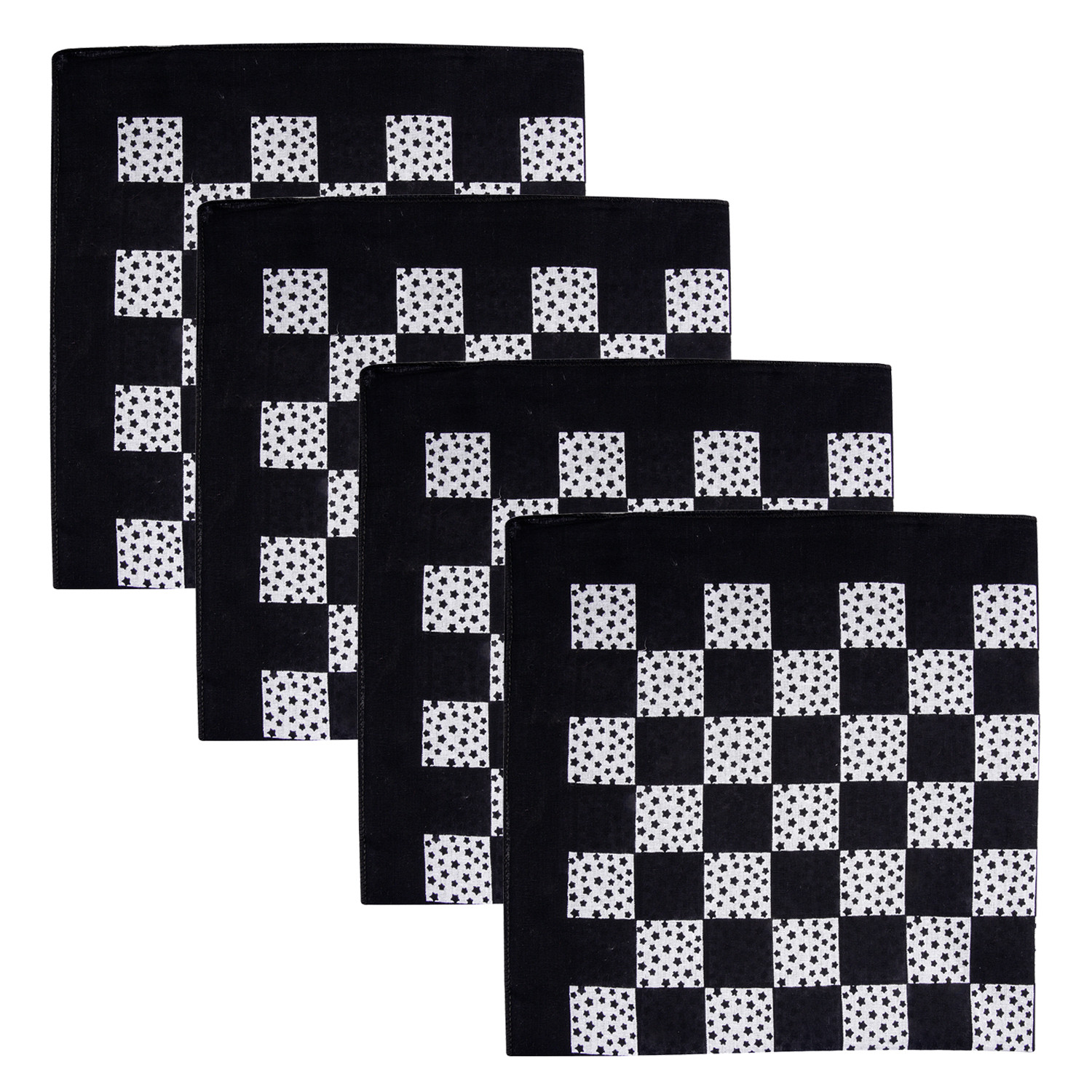 Kuber Industries Handkerchief  Premium Cotton Fabric  Womens Handkerchief  Ladies Rumal  Womens Hankies  Hankies for Girls  Check Print Hanky Extra Large  Black
