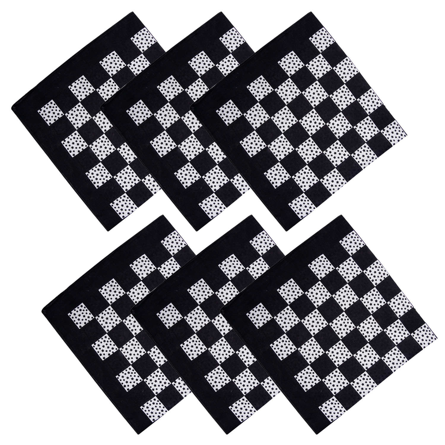 Kuber Industries Handkerchief  Premium Cotton Fabric  Womens Handkerchief  Ladies Rumal  Womens Hankies  Hankies for Girls  Check Print Hanky Extra Large  Black