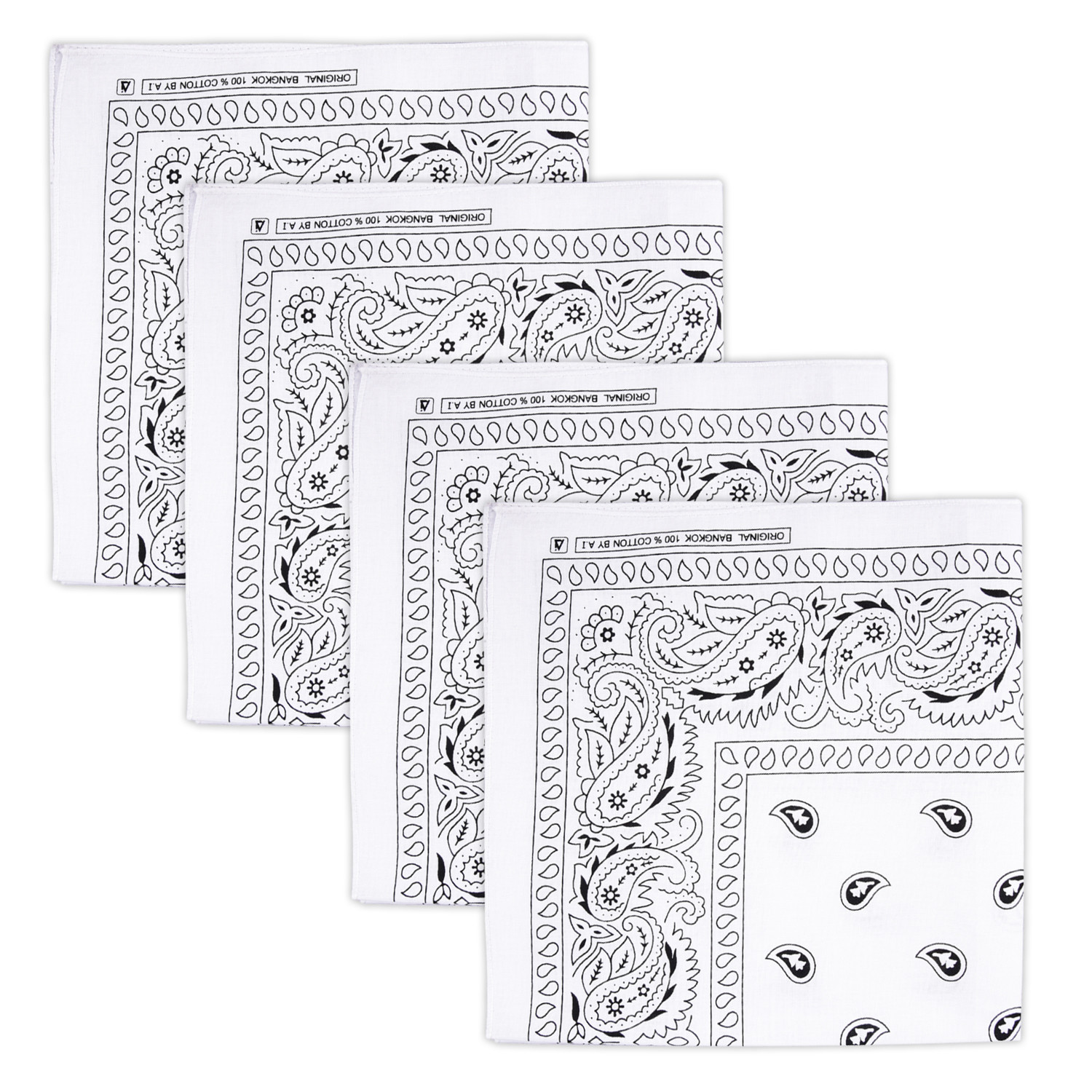 Kuber Industries Handkerchief | Premium Cotton Fabric | Women's Handkerchief | Ladies Rumal | Women's Hankies | Hankies for Girls | Carry Print Hanky |Extra Large | White
