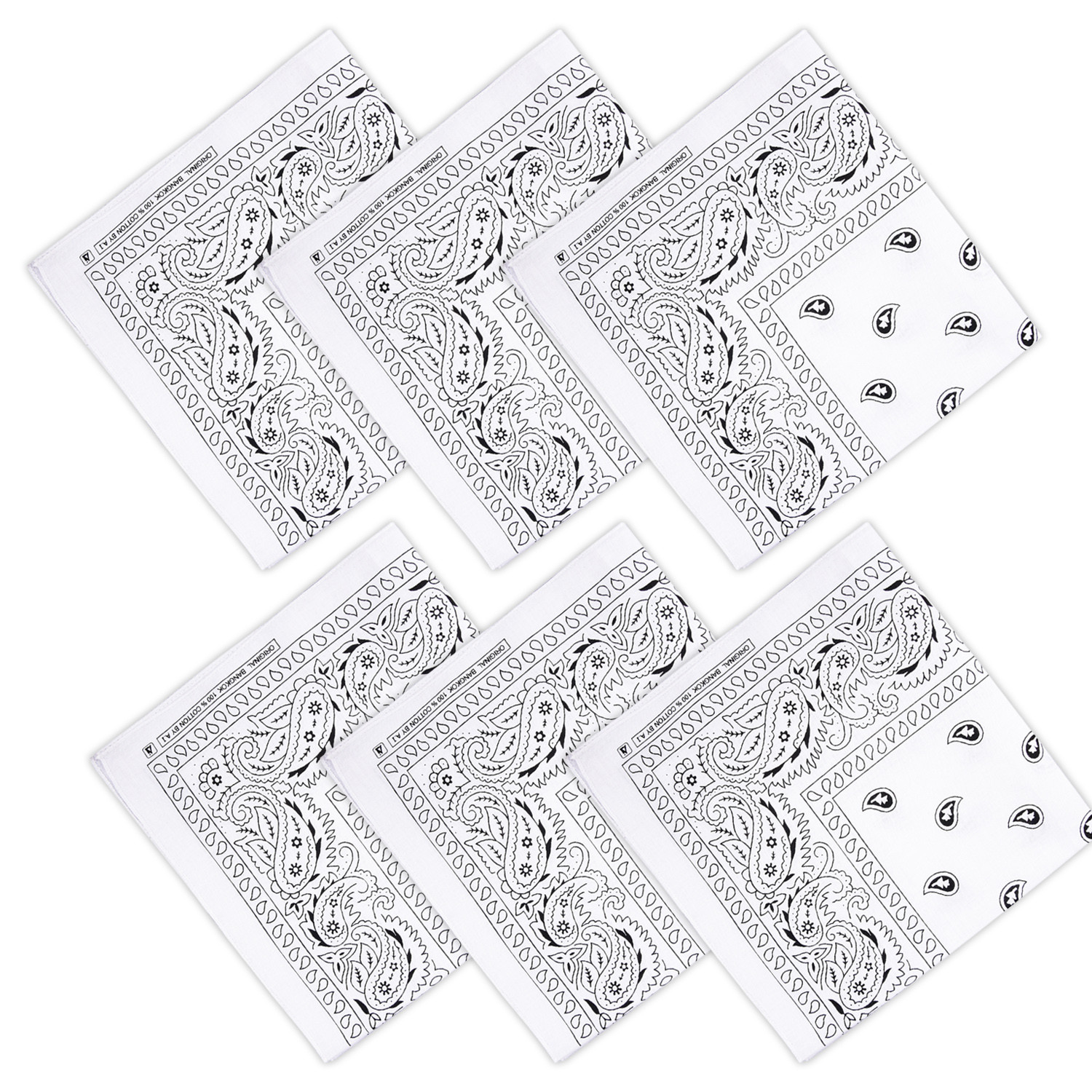 Kuber Industries Handkerchief | Premium Cotton Fabric | Women's Handkerchief | Ladies Rumal | Women's Hankies | Hankies for Girls | Carry Print Hanky |Extra Large | White