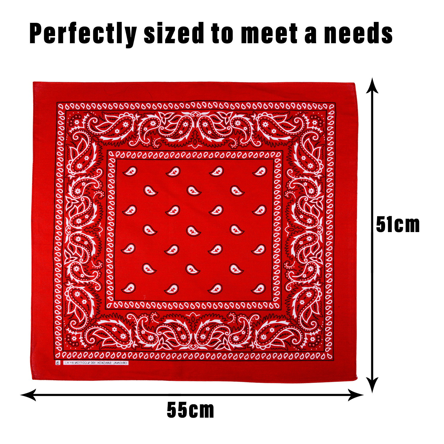 Kuber Industries Handkerchief | Premium Cotton Fabric | Women's Handkerchief | Ladies Rumal | Women's Hankies | Hankies for Girls | Carry Print Hanky |Extra Large | Red