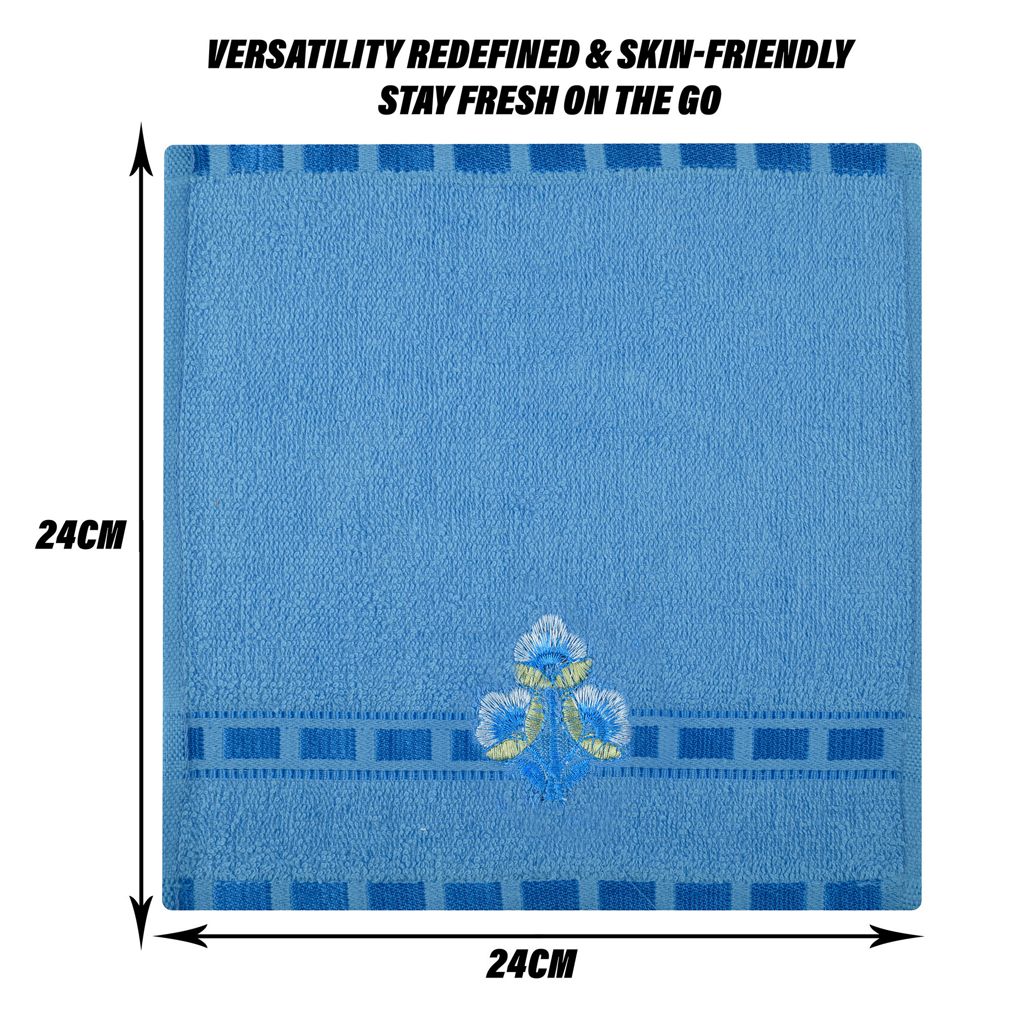 Kuber Industries Handkerchief | Velvet Face Towel | Face Towel | Sweat Absorbent Handkerchief | Plain Embroidary | Face Towel Hankies |Multicolor