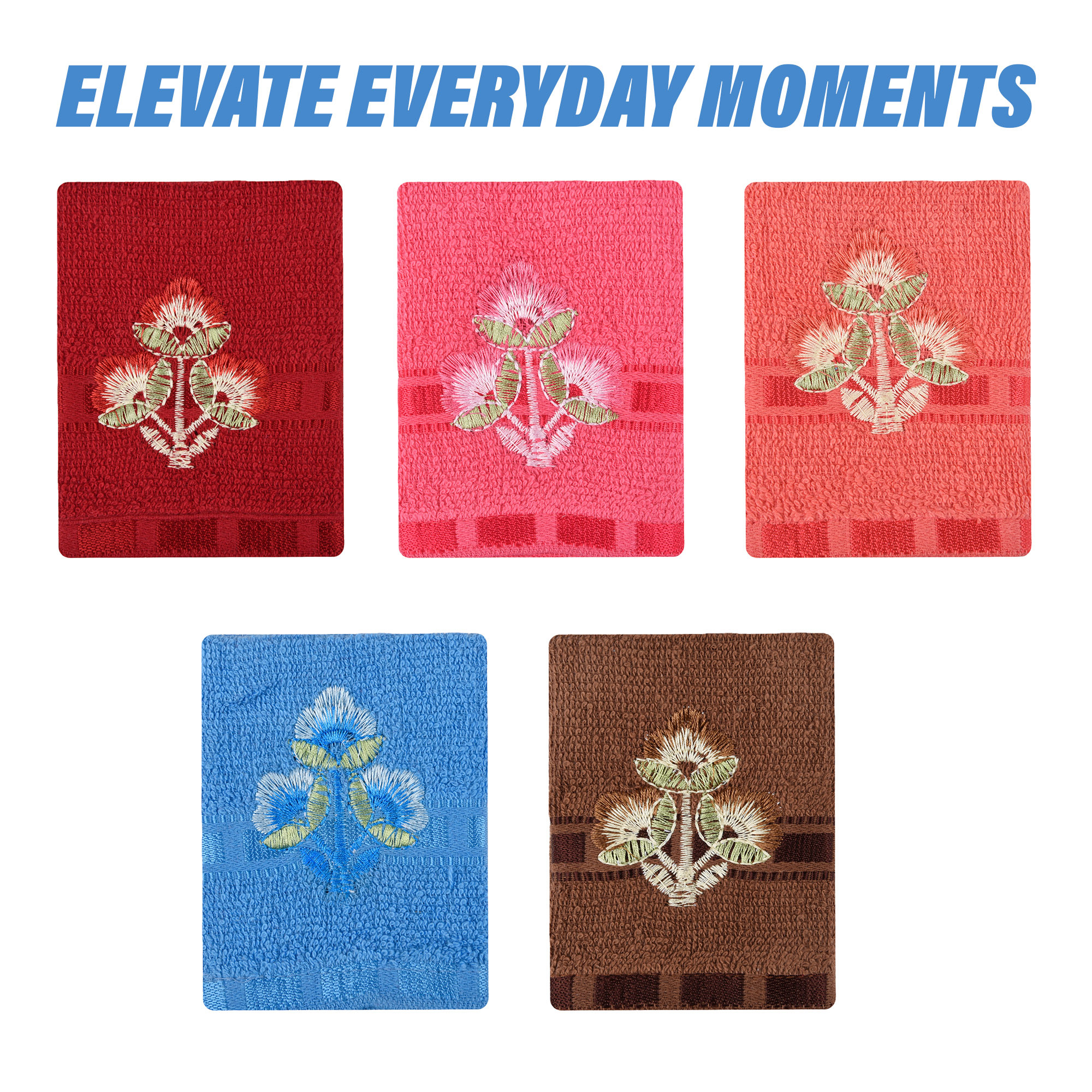 Kuber Industries Handkerchief | Velvet Face Towel | Face Towel | Sweat Absorbent Handkerchief | Plain Embroidary | Face Towel Hankies |Multicolor