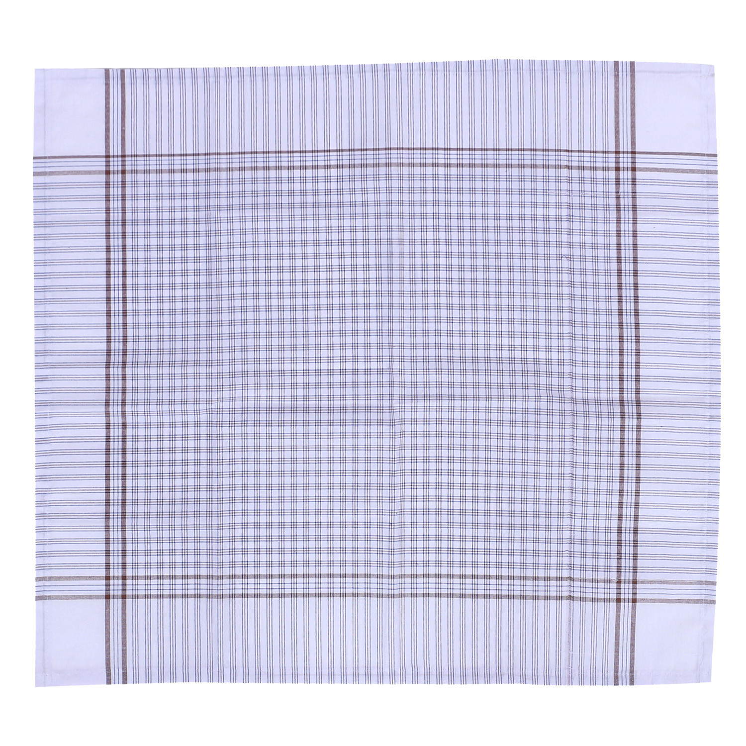 Kuber Industries Handkerchiefs  Soft Cotton  Hankies for Mans  Hankies for Boys  Lining Check  Rumal for Mans  Boys  Wicking Sweat  Set of 12  White