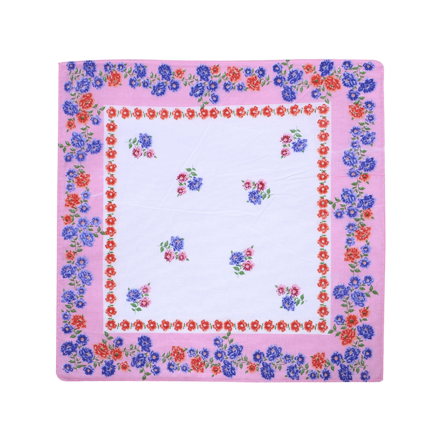 Kuber Industries Handkerchiefs | Soft Cotton Hankies for Woman | Hankies for Girls | White Border Ladies Hanky | Skin Care Hanky for Girls | Set of 12 | Multi