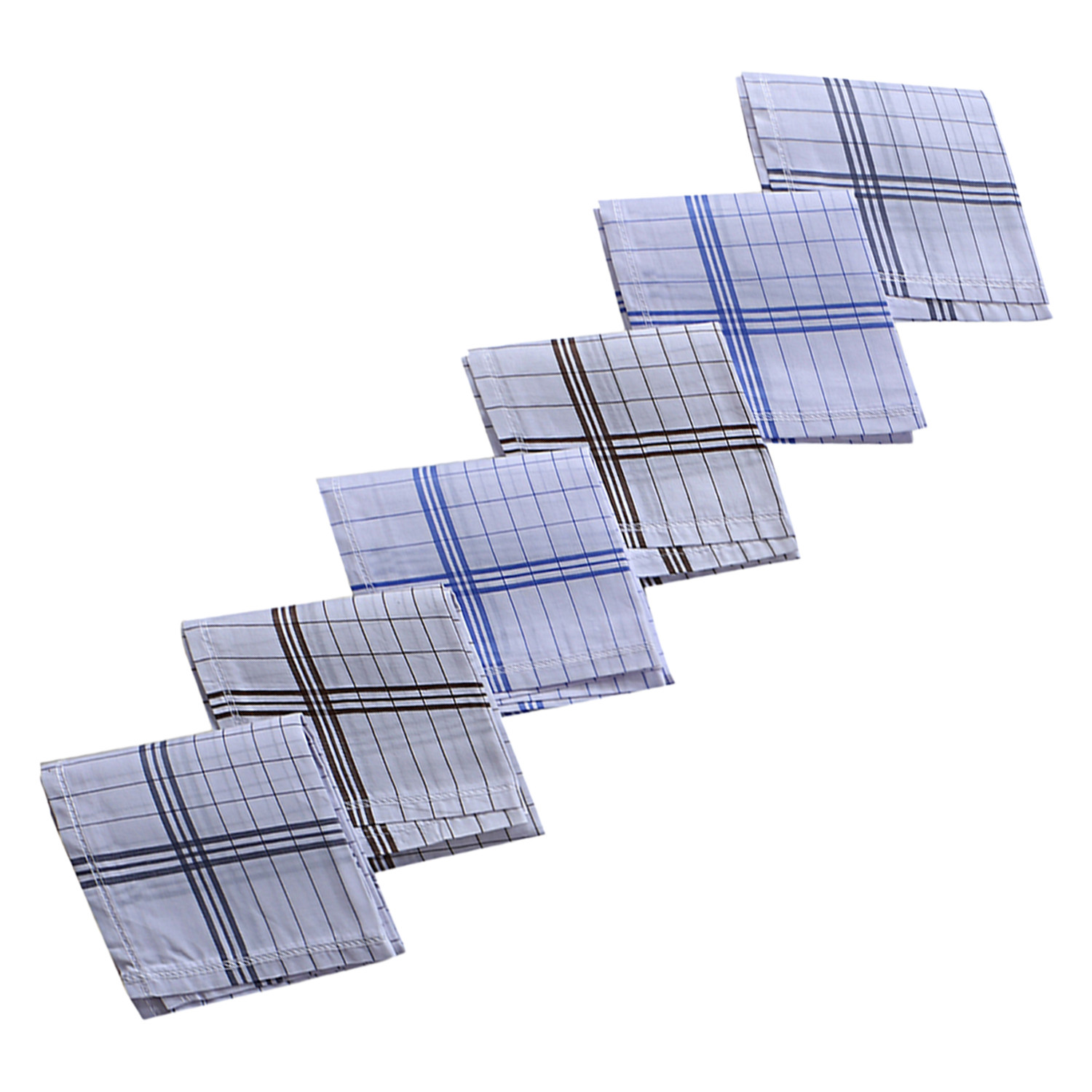Kuber Industries Handkerchiefs|Sweat Absorbent Check Print Soft Cotton Hankies For Man,Boys & Wicking Sweat from Hands,Face (White)