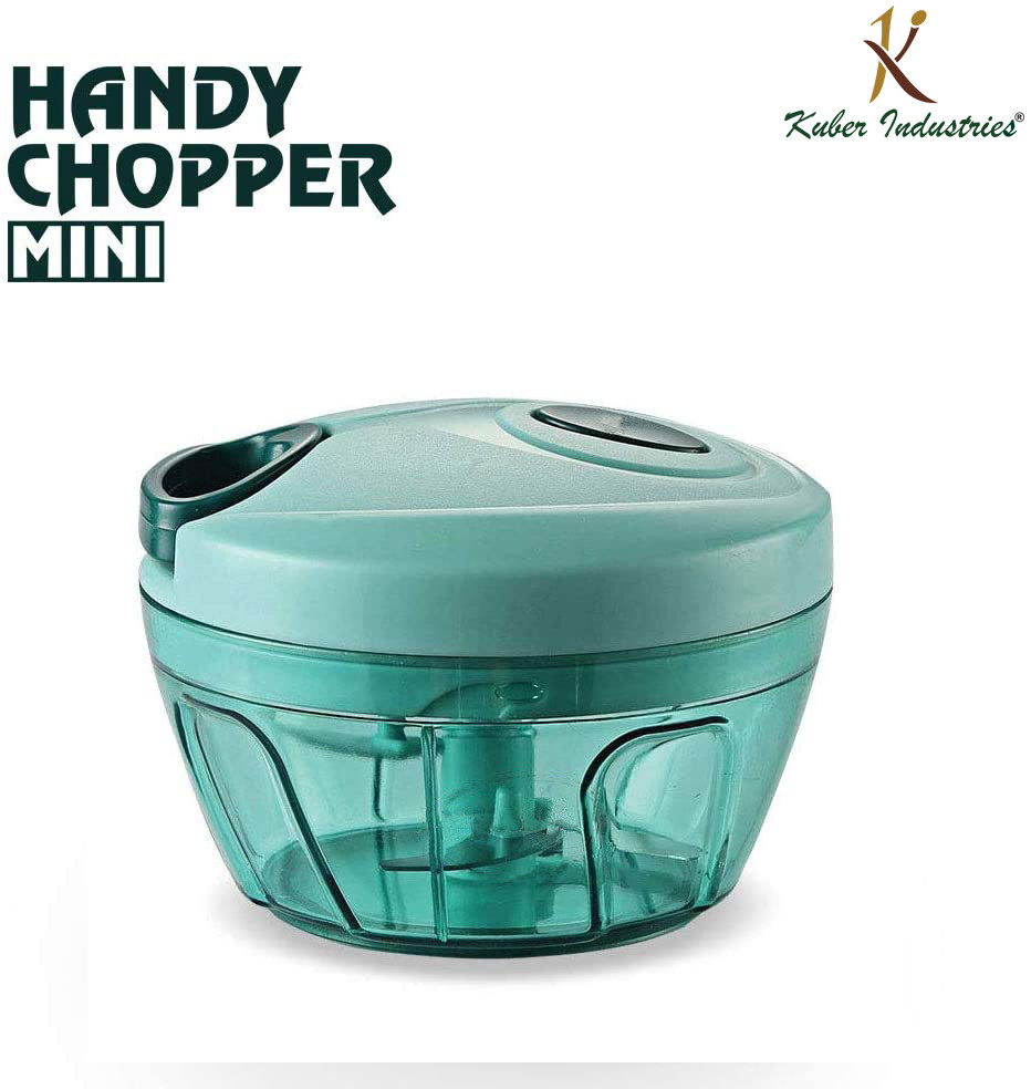 Kuber Industries Handy Mini Chopper with 3 Blades (Green)