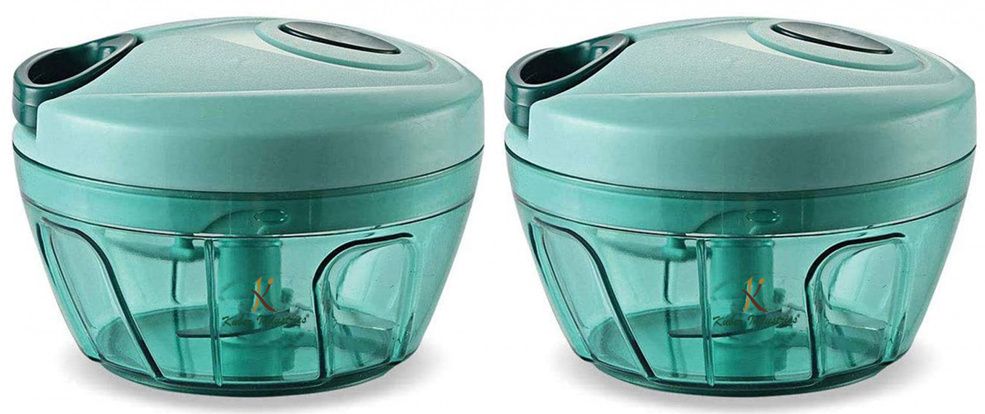 Kuber Industries Handy Mini Chopper with 3 Blades (Green)
