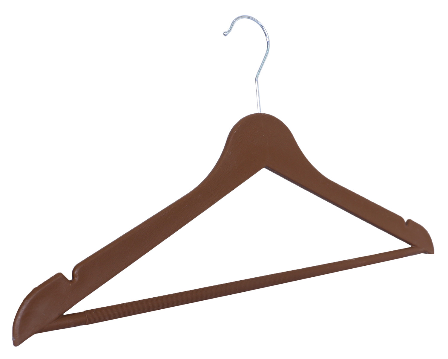 Kuber Industries Hanger|Durable & Lightweight Coat and Clothes Hangers|Notches Wardrobe Organization With 360 Degree Swivel Hook|(Brown)