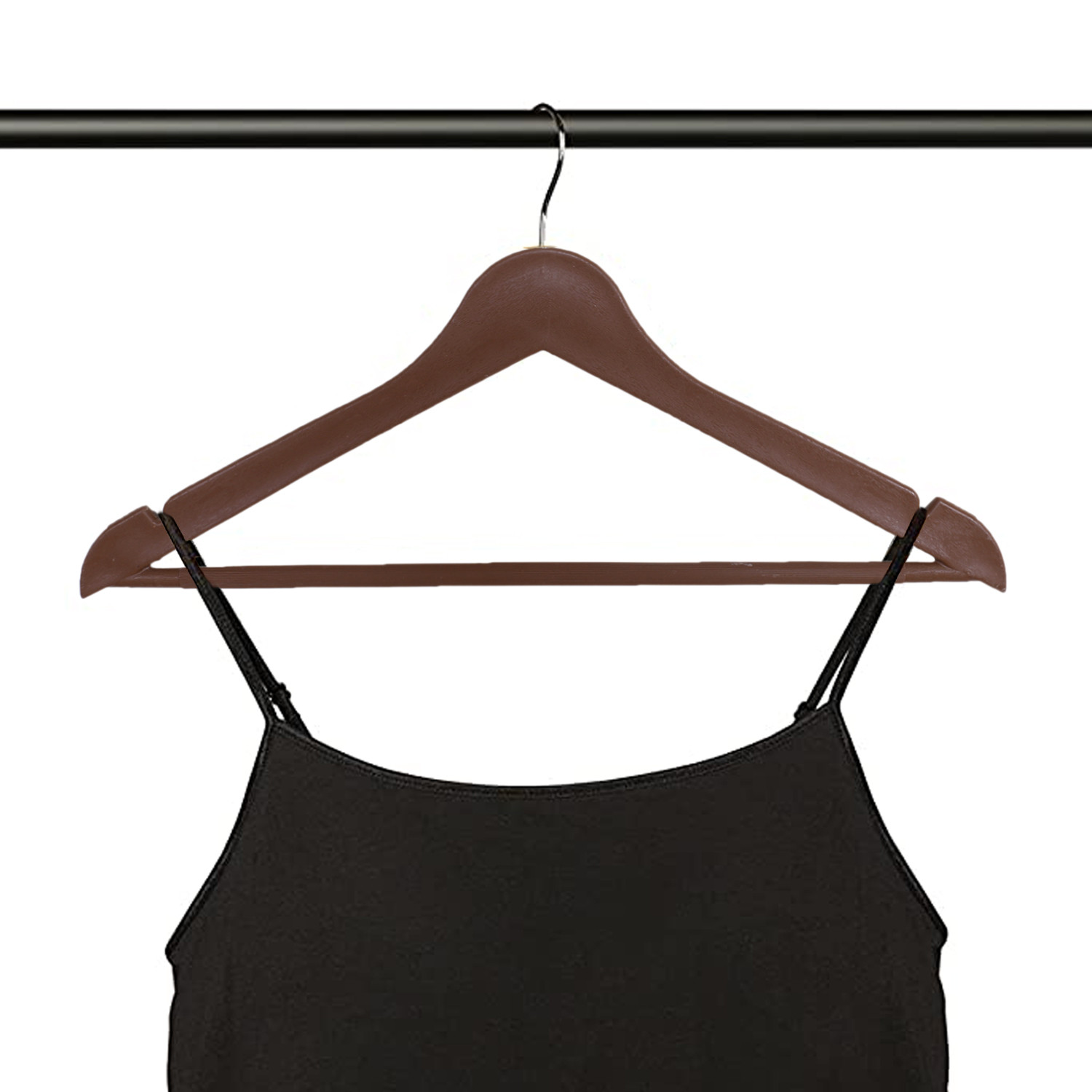 Kuber Industries Hanger|Durable & Lightweight Coat and Clothes Hangers|Notches Wardrobe Organization With 360 Degree Swivel Hook|(Brown)