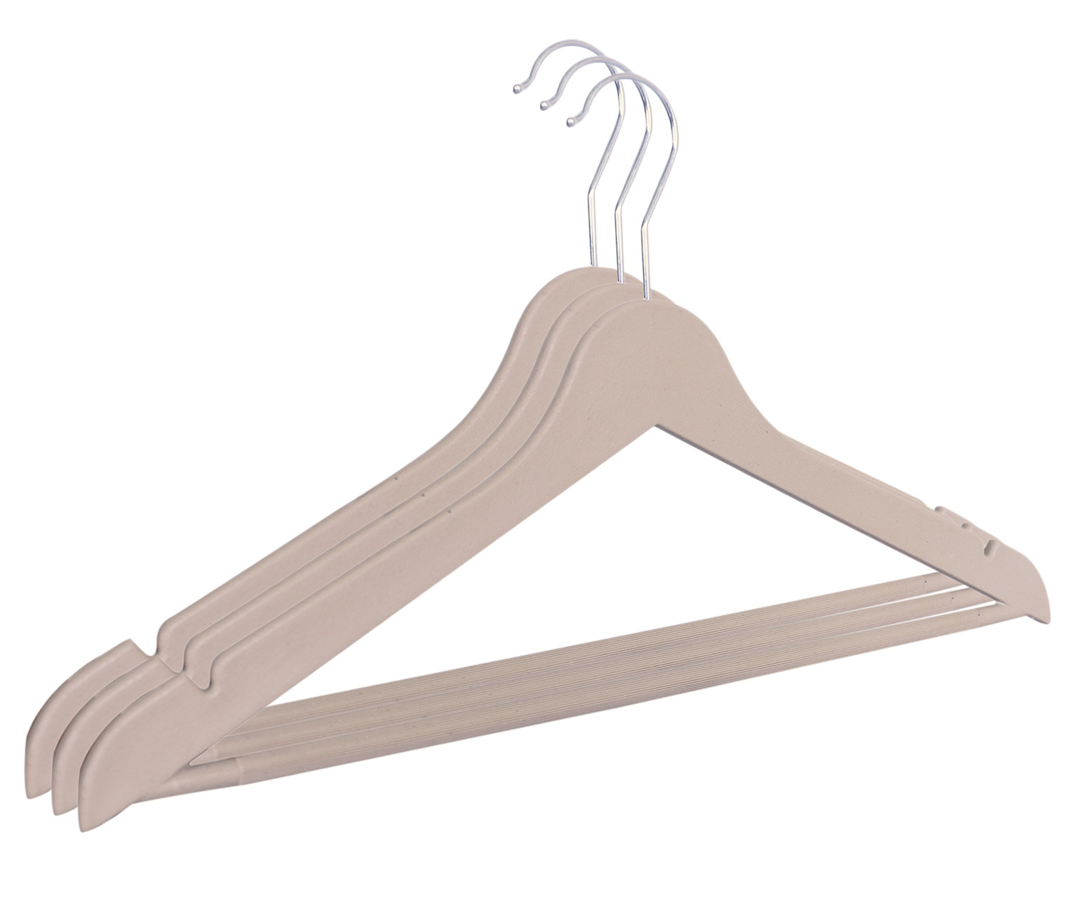 Kuber Industries Hanger|Durable & Lightweight Coat and Clothes Hangers|Notches Wardrobe Organization With 360 Degree Swivel Hook|(Cream)