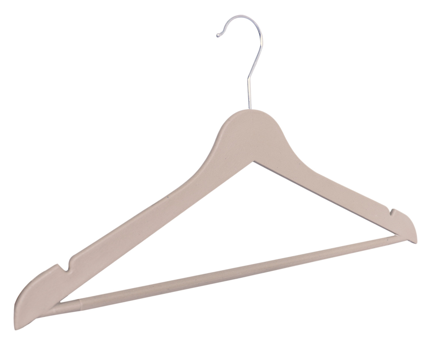 Kuber Industries Hanger|Durable & Lightweight Coat and Clothes Hangers|Notches Wardrobe Organization With 360 Degree Swivel Hook|(Cream)