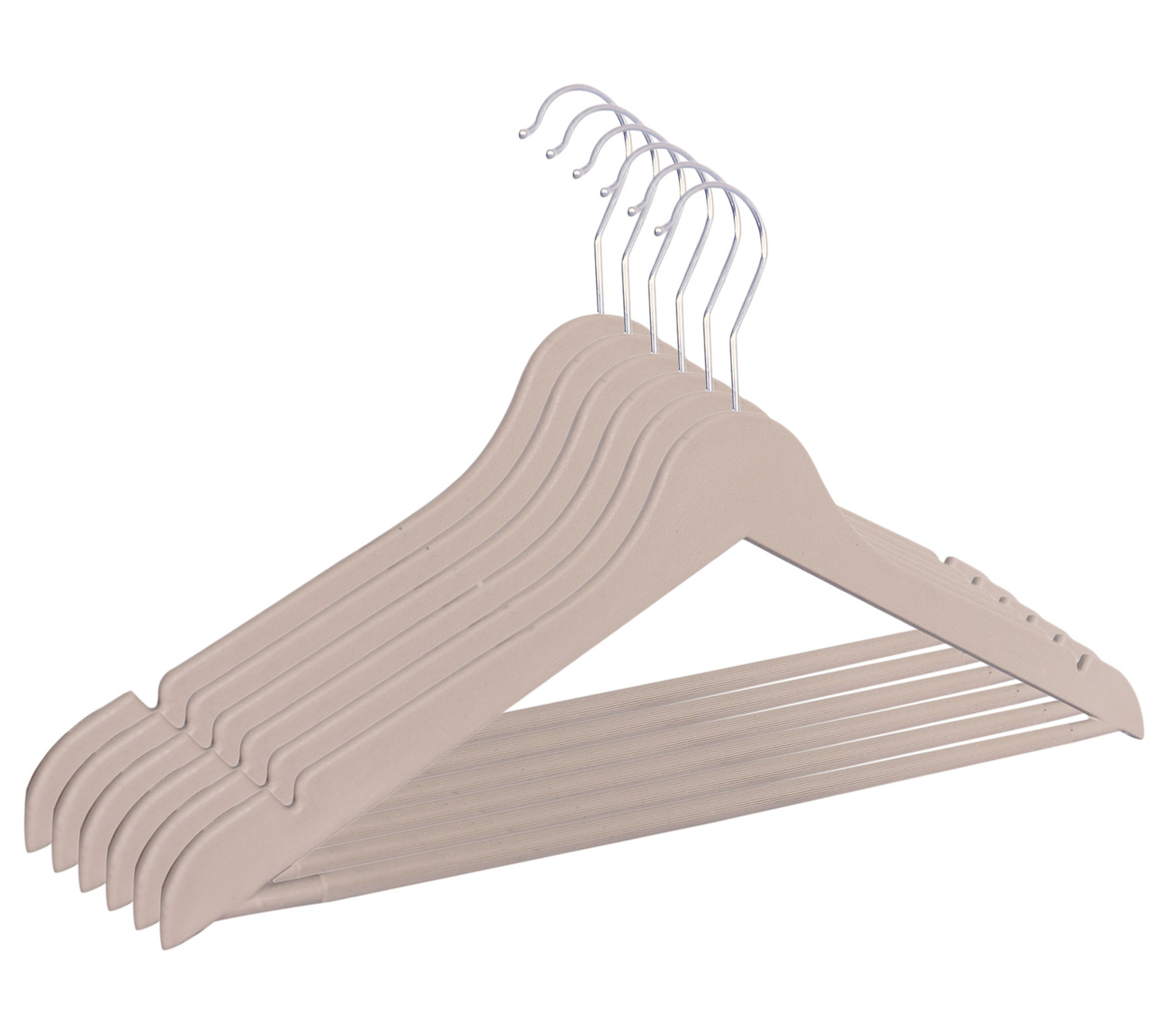 Kuber Industries Hanger|Durable & Lightweight Coat and Clothes Hangers|Notches Wardrobe Organization With 360 Degree Swivel Hook|(Cream)