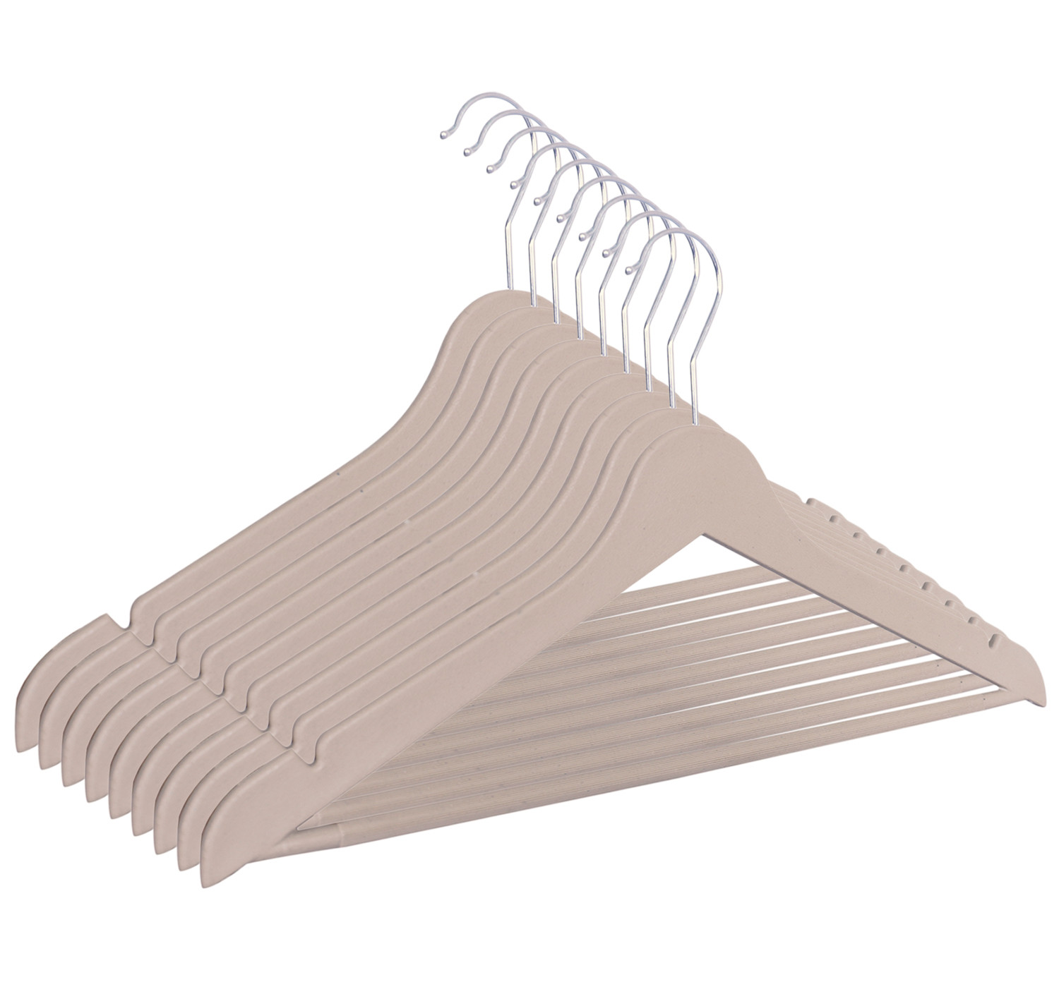 Kuber Industries Hanger|Durable & Lightweight Coat and Clothes Hangers|Notches Wardrobe Organization With 360 Degree Swivel Hook|(Cream)
