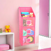 Hanging Almirah | Folding Baby Almirah | 4 Compartments Storage Almirah | Hanging Wall Almirah | Wardrobe Organizer for Cloth-Shoes-Toys | Hathkadi | Pink