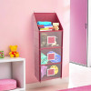 Hanging Almirah | Folding Baby Almirah | 4 Compartments Storage Almirah | Hanging Wall Almirah | Wardrobe Organizer for Cloth-Shoes-Toys | Hathkadi | Maroon