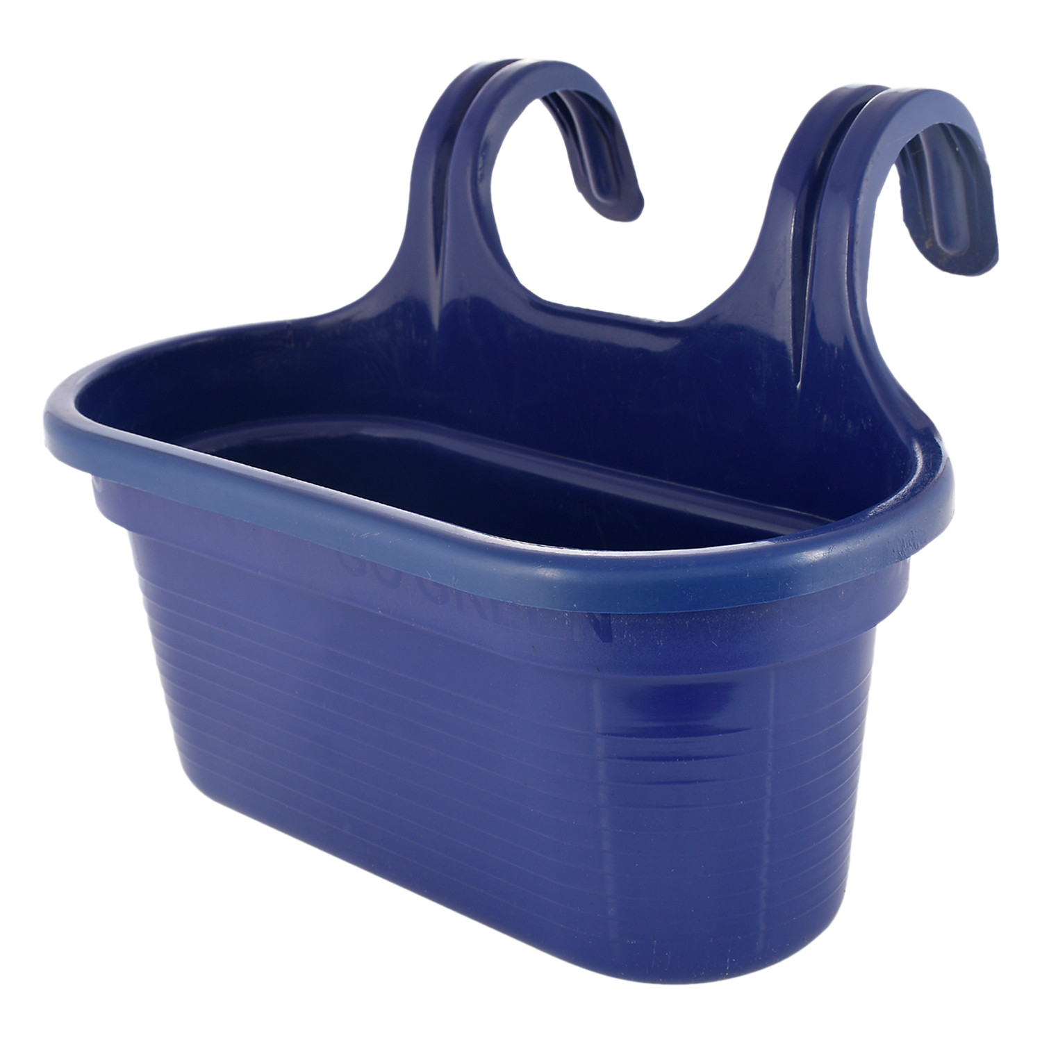 Kuber Industries Hanging Flower Pot|Double Hook Plant Container|Durable Plastic Glossy Finish Pots for Home|Balcony|Garden|12 Inch|Pack of 2 (Blue & Yellow)