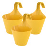 Kuber Industries Hanging Flower Pot|Single Hook Plant Container|Durable Plastic Glossy Finish Pots for Home|Balcony|Garden|9 Inch|(Yellow)