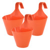 Kuber Industries Hanging Flower Pot|Single Hook Plant Container|Durable Plastic Glossy Finish Pots for Home|Balcony|Garden|9 Inch|(Orange)