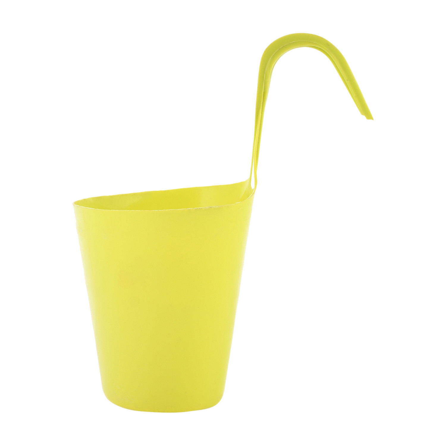 Kuber Industries Hanging Flower Pot|Single Hook Plant Container|Durable Plastic Glossy Finish Pots for Home|Balcony|Garden|9 Inch|(Green)