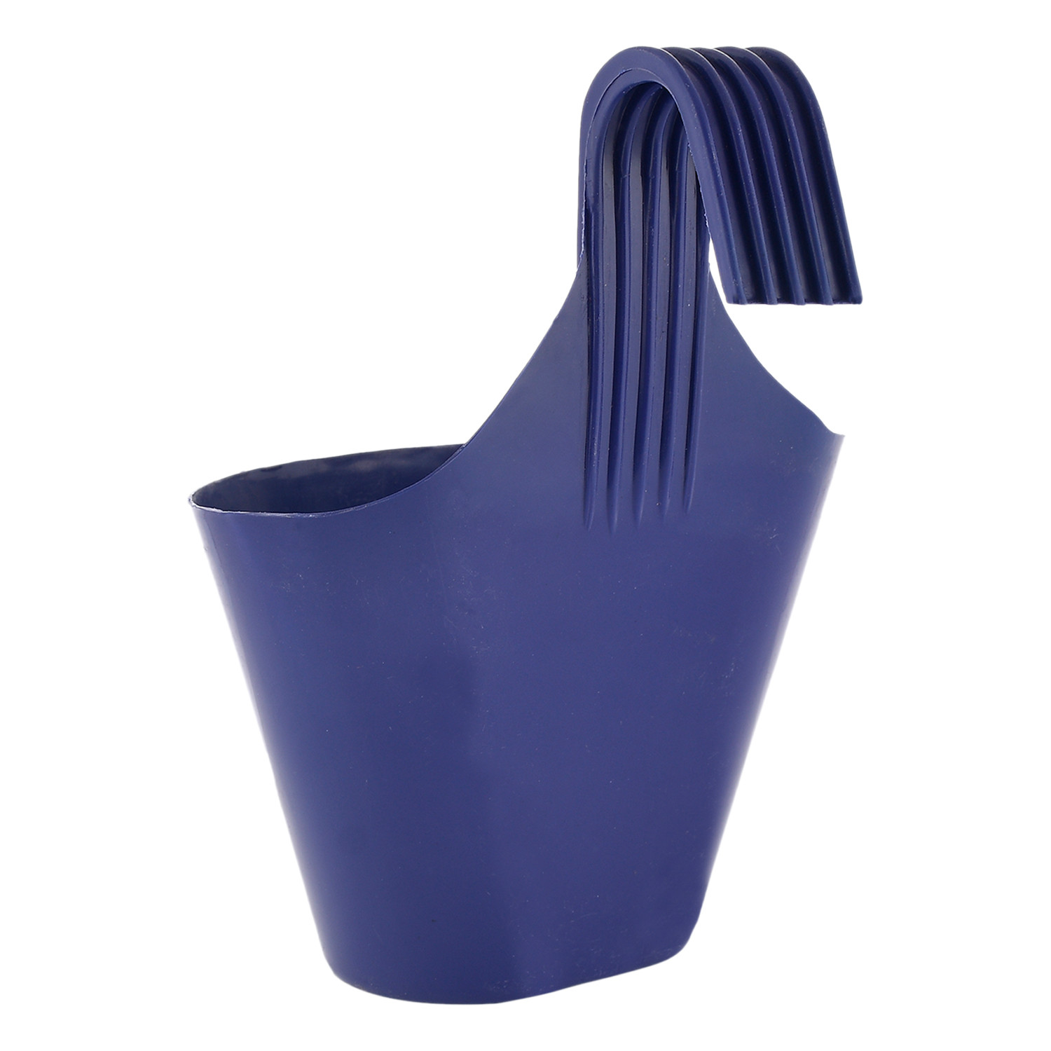 Kuber Industries Hanging Flower Pot|Single Hook Plant Container|Durable Plastic Glossy Finish Pots for Home|Balcony|Garden|9 Inch|Pack of 4 (Multicolor)