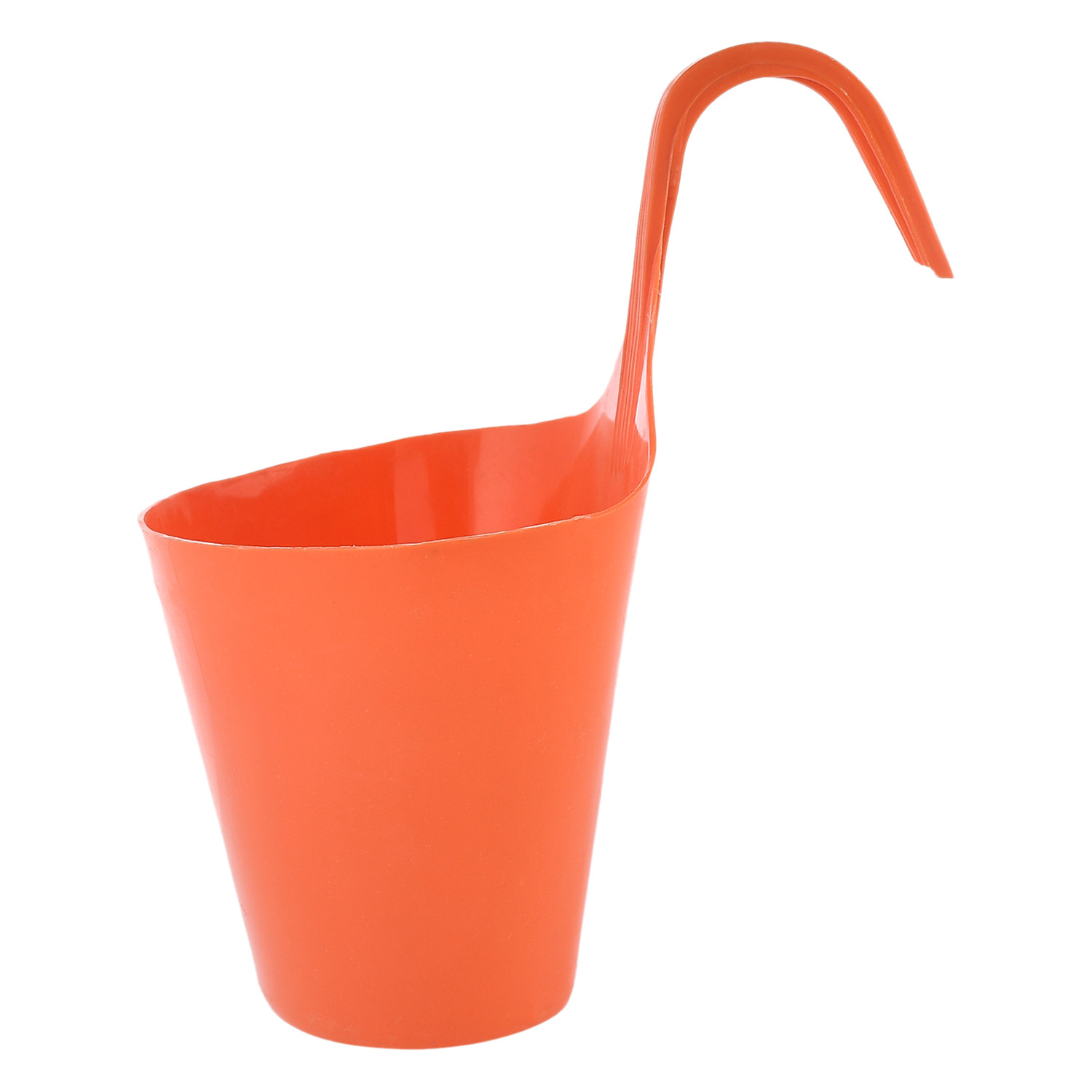 Kuber Industries Hanging Flower Pot|Single Hook Plant Container|Durable Plastic Glossy Finish Pots for Home|Balcony|Garden|9 Inch|Pack of 4 (Multicolor)