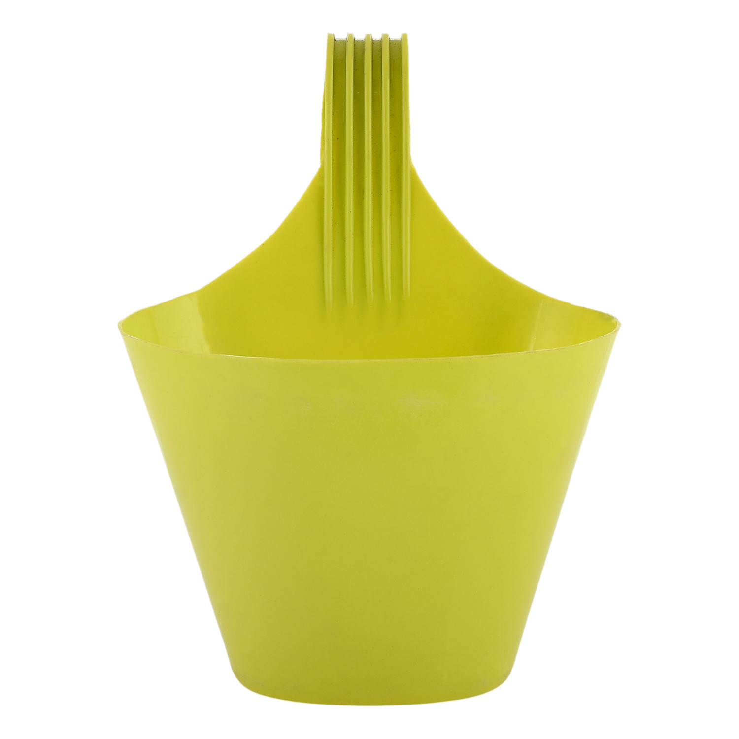 Kuber Industries Hanging Flower Pot|Single Hook Plant Container|Durable Plastic Glossy Finish Pots for Home|Balcony|Garden|9 Inch|Pack of 4 (Multicolor)