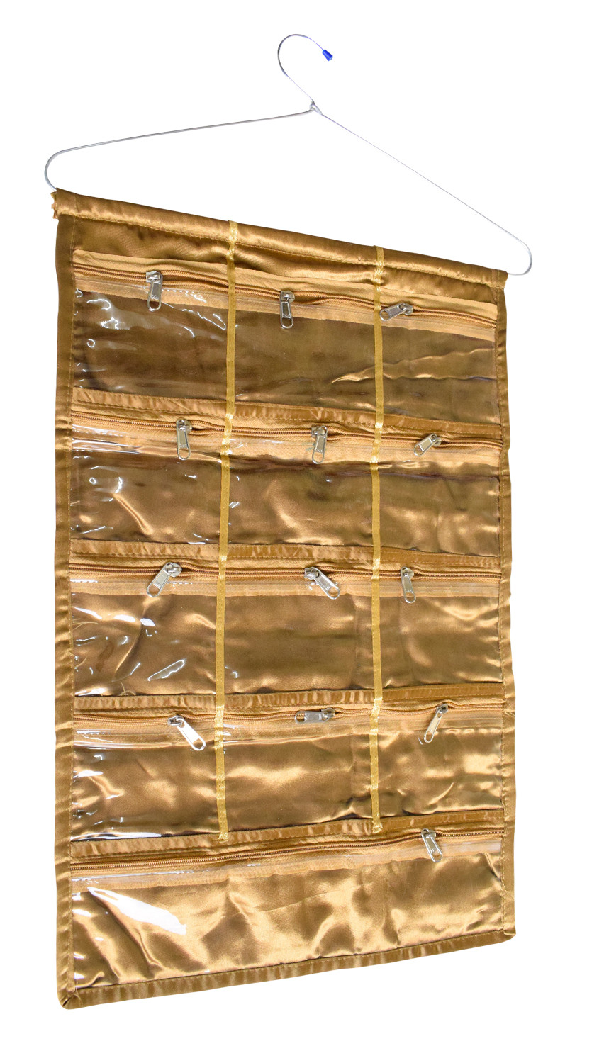 Kuber Industries Hanging Jewellery Organizer With Hanger (Gold)