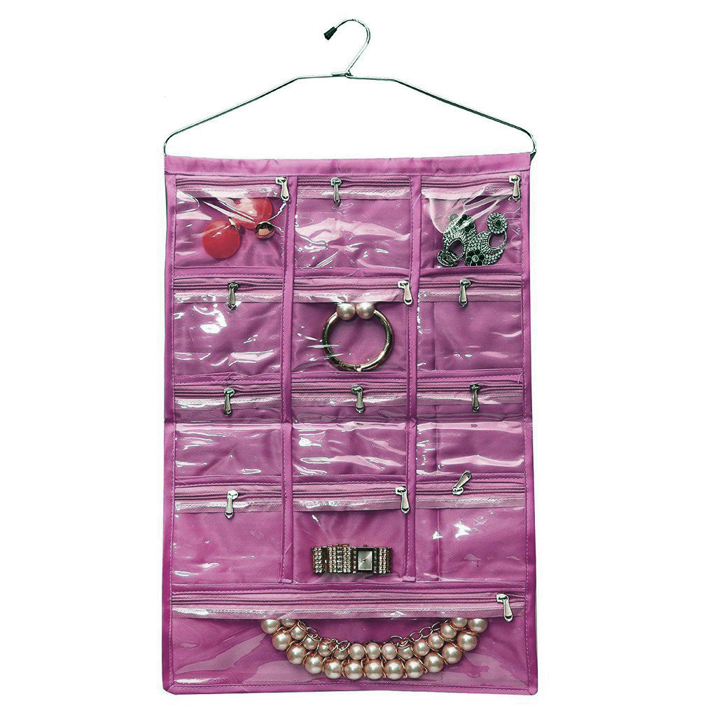 Kuber Industries Hanging Jewellery Organizer With Hanger (Purple)