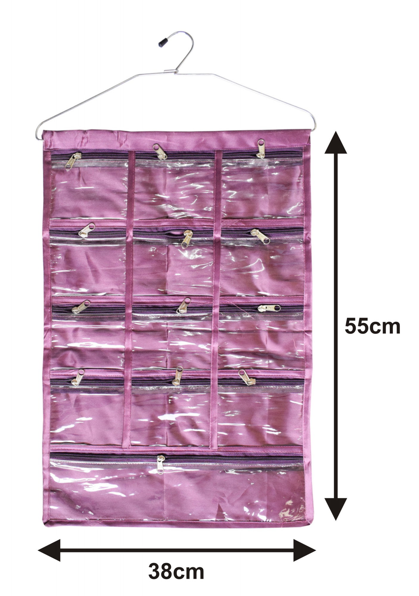 Kuber Industries Hanging Jewellery Organizer With Hanger (Purple)