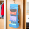 Hanging Organizer | 6 Pocket Storage Hanger | Handbag Organizer | Hanging Purse for Wardrobe | Transparent Clutch Organizer | Handbag Storage For Closet | Sky Blue