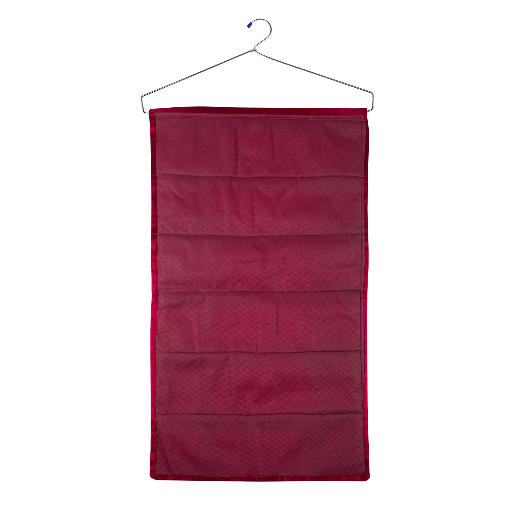 Kuber Industries Hanging Organizer | Satin Storage Hanger | 6 Pocket Hanging Organizer | Storage Organizer with Hanger | Jewellery Kit | Jewellery Hanging Organizer | Maroon