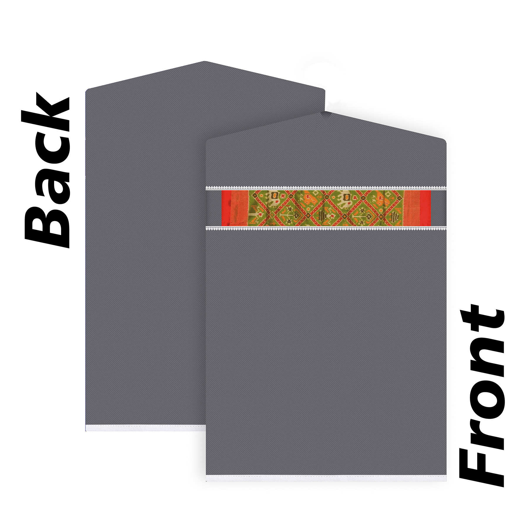 Kuber Industries Hanging Saree Cover  Non-Woven Plain Hanging Saree Bag  Clothes Saree Stoarge Organizer  Small Transparent View Hanging Saree Cover  Pack of 3  Gray