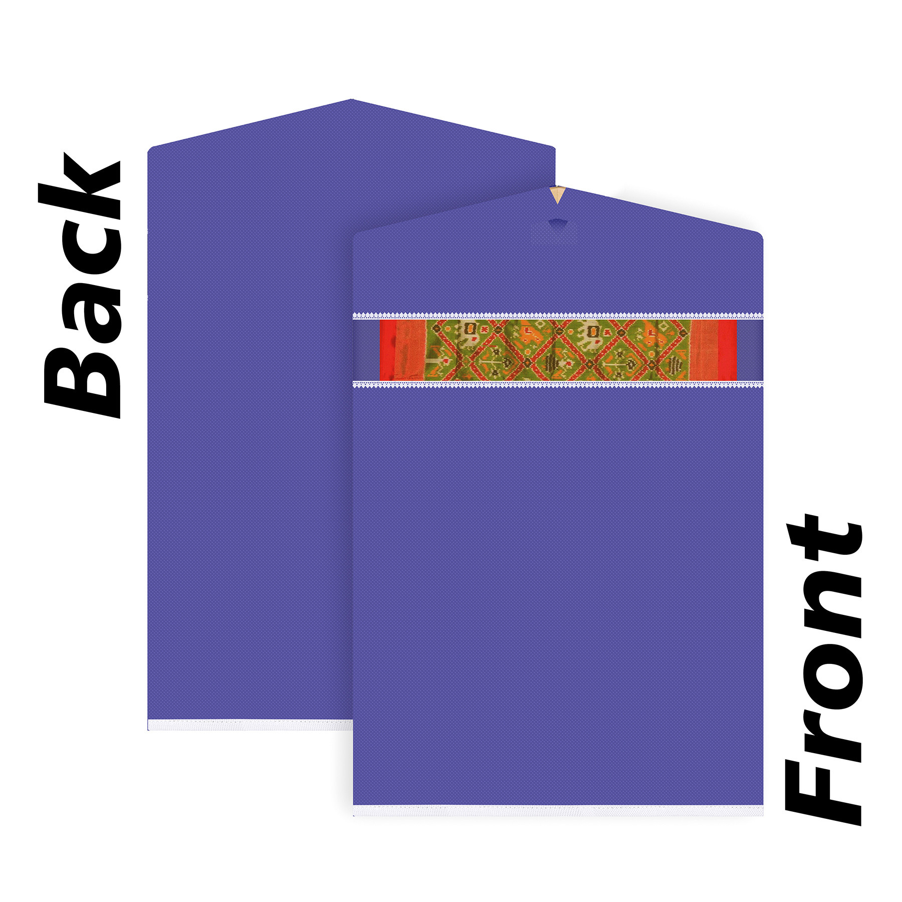 Kuber Industries Hanging Saree Cover  Non-Woven Plain Hanging Saree Bag  Clothes Saree Stoarge Organizer  Small Transparent View Hanging Saree Cover  Pack of 3  Purple