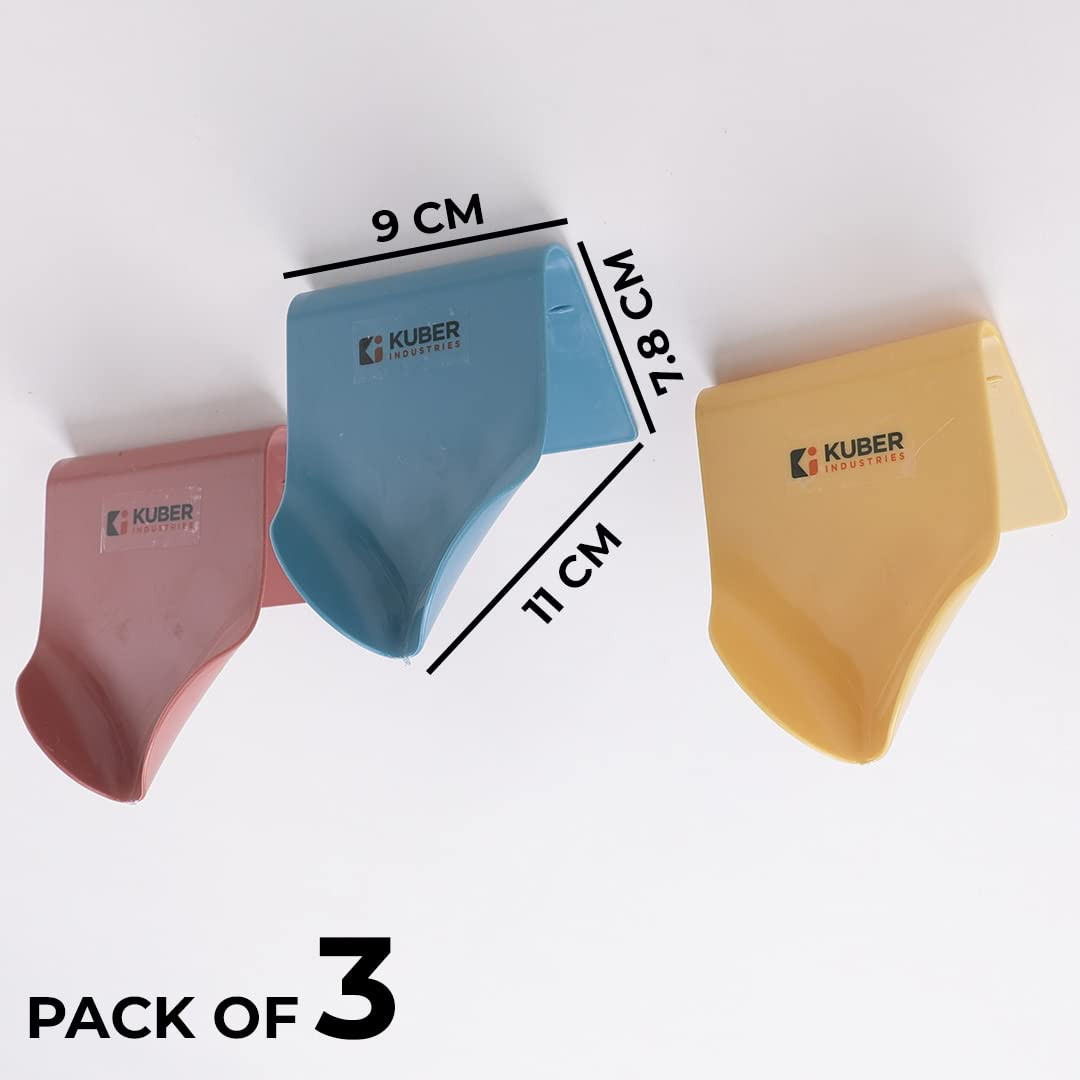 Kuber Industries Hanging Soap Holder for Bathroom|Premium PP Material|Decorative Soap Stand With Unique Drainage Design|Easy to Install|Premium Bathroom Accessories|Pack of 3|E101|Multicolor