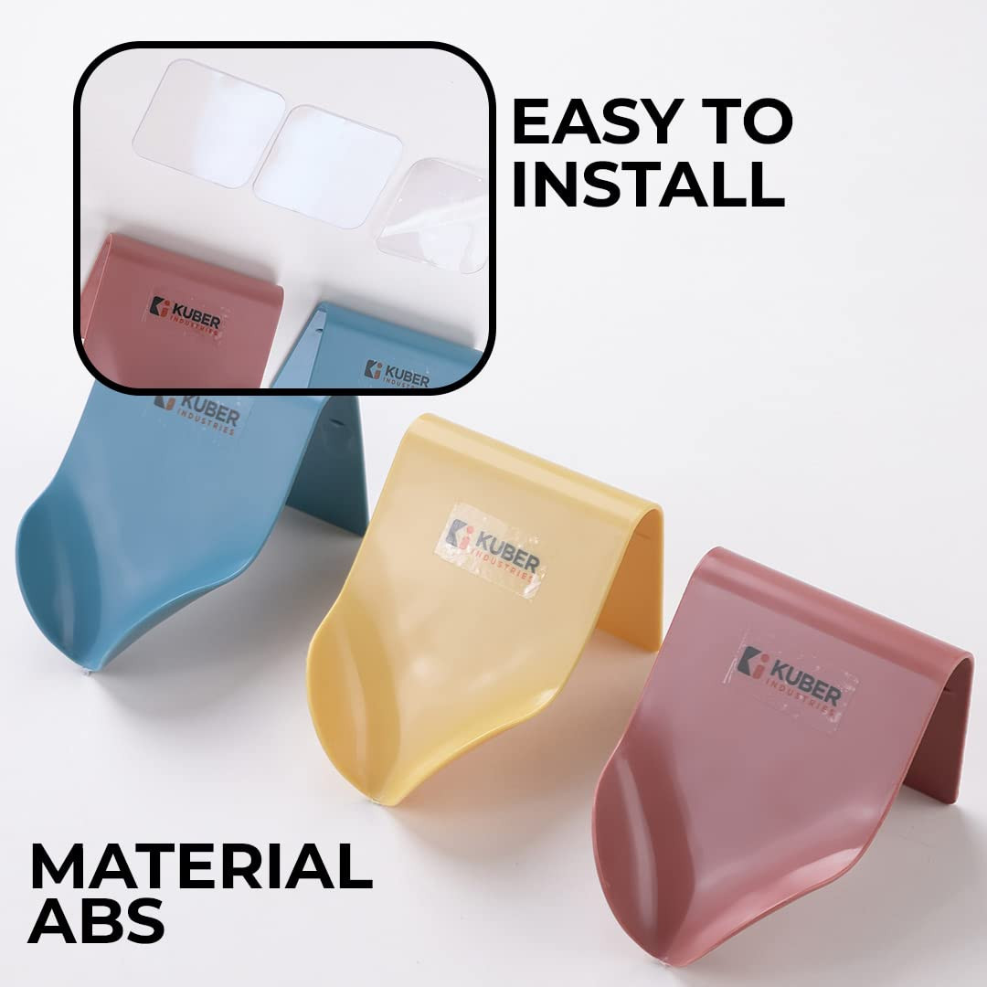 Kuber Industries Hanging Soap Holder for Bathroom|Premium PP Material|Decorative Soap Stand With Unique Drainage Design|Easy to Install|Premium Bathroom Accessories|Pack of 3|E101|Multicolor