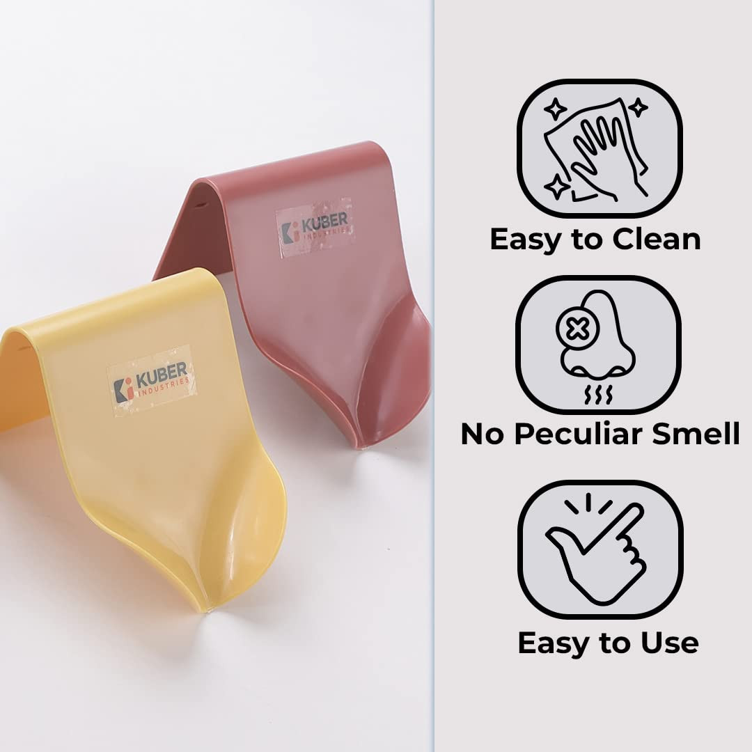 Kuber Industries Hanging Soap Holder for Bathroom|Premium PP Material|Decorative Soap Stand With Unique Drainage Design|Easy to Install|Premium Bathroom Accessories|Pack of 3|E101|Multicolor