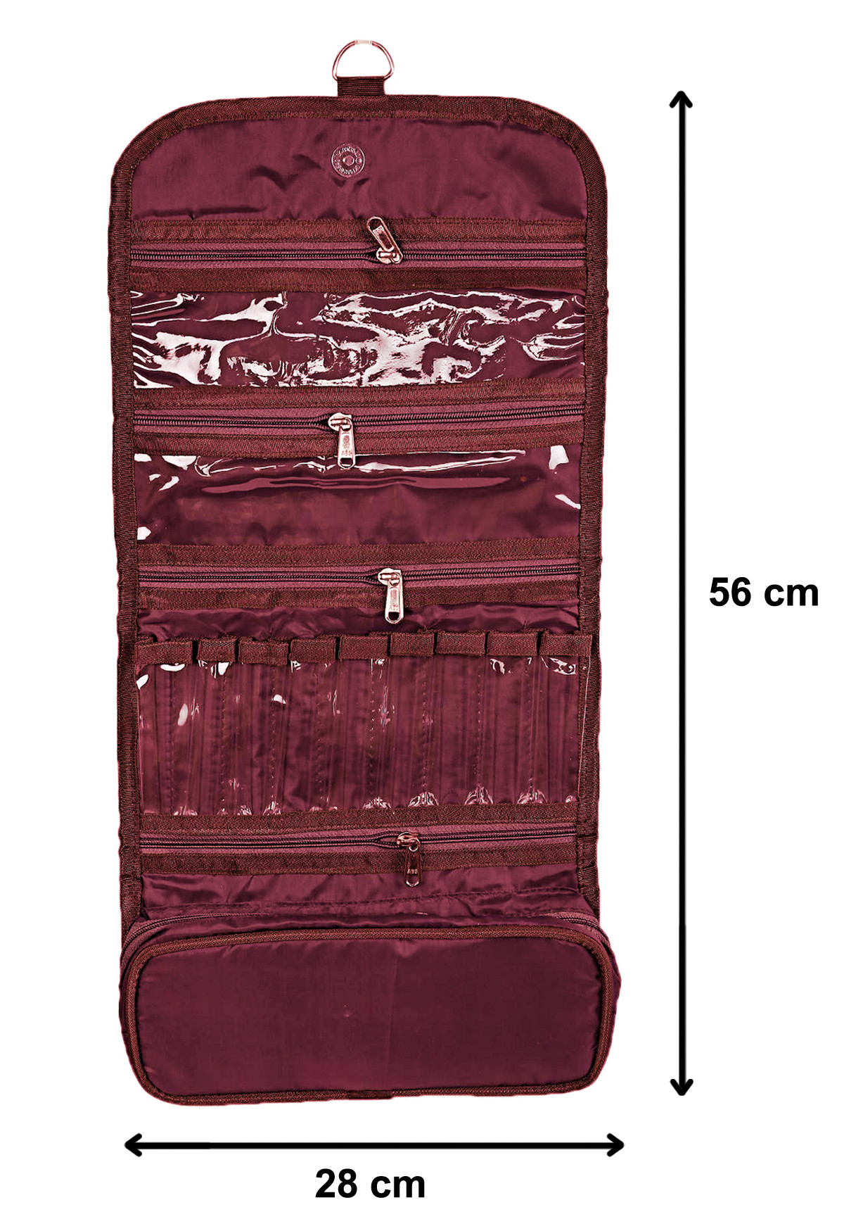 Kuber Industries Hanging Travel Toiletry Bag for Men And Women, Makeup Bag, Cosmetic Bag, Bathroom And Shower Organizer Kit (Maroon)