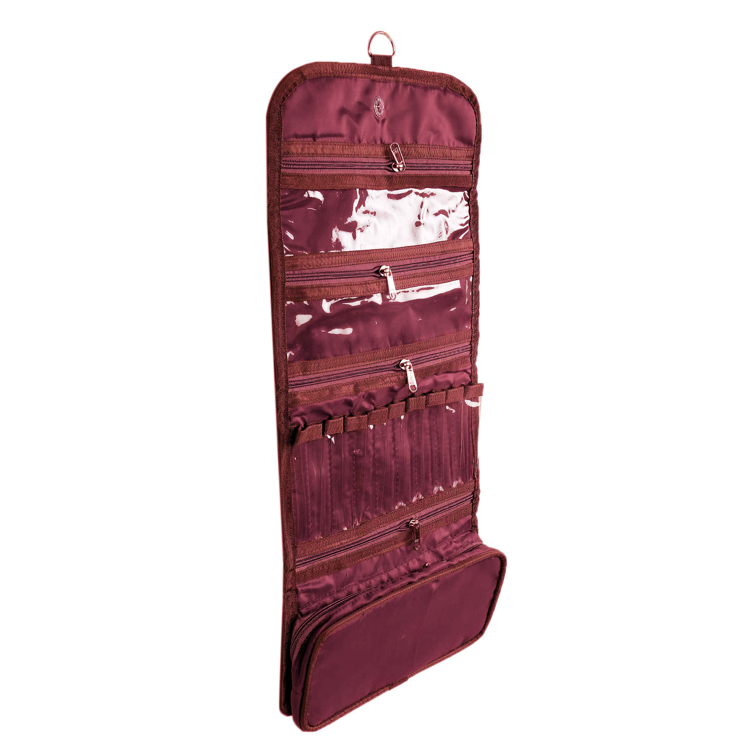 Kuber Industries Hanging Travel Toiletry Bag for Men And Women, Makeup Bag, Cosmetic Bag, Bathroom And Shower Organizer Kit (Maroon)