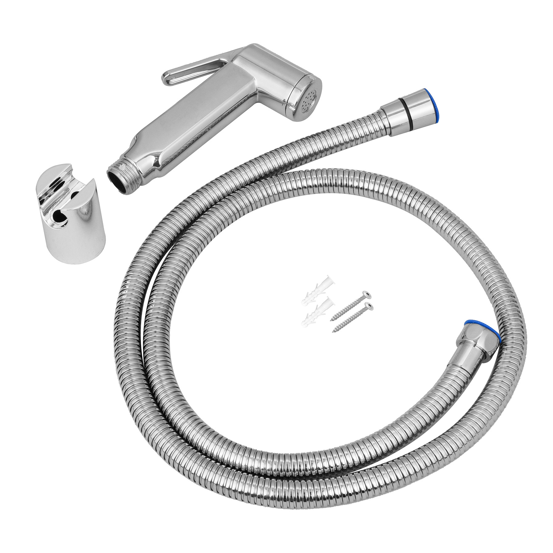 Kuber Industries Health Faucet | Stainless Steel Jet Spray for Toilet | Health Faucet for Toilet | Hand Faucets with Hose & Wall Hook | Toilet Opal Health Faucet | Silver