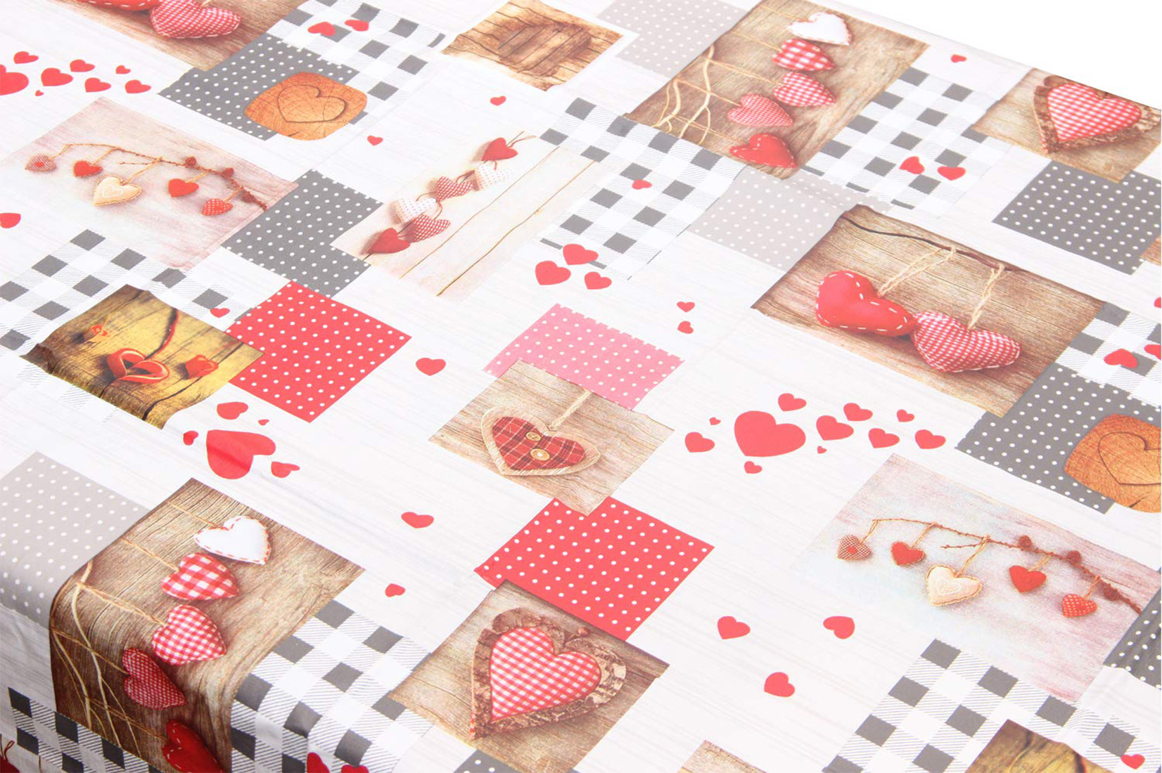 Kuber Industries Heart Design PVC 4 Seater Center Table Cover 40