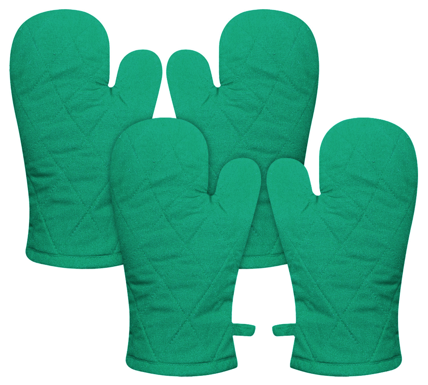 Kuber Industries Heat Resistant Cotton Kitchen Oven Mitt Microwave Gloves,(Green)-HS40KUBMART23971