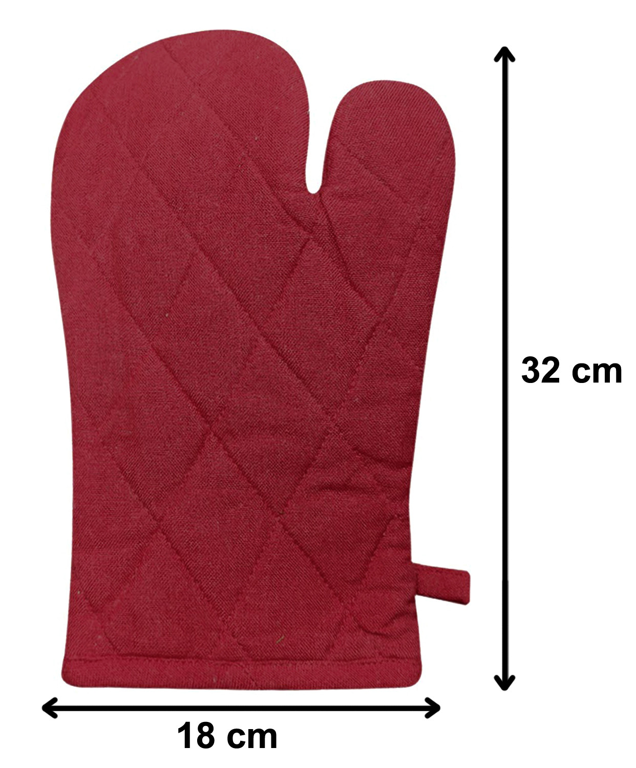 Kuber Industries Heat Resistant Cotton Kitchen Oven Mitt Microwave Gloves,(Maroon)-HS40KUBMART23979