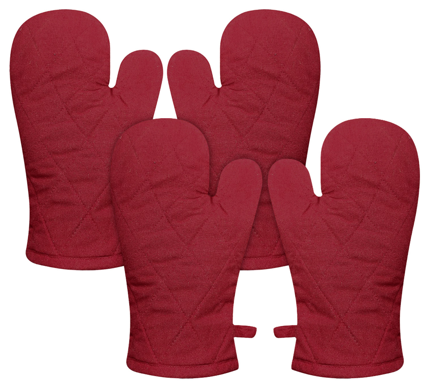 Kuber Industries Heat Resistant Cotton Kitchen Oven Mitt Microwave Gloves,(Maroon)-HS40KUBMART23979