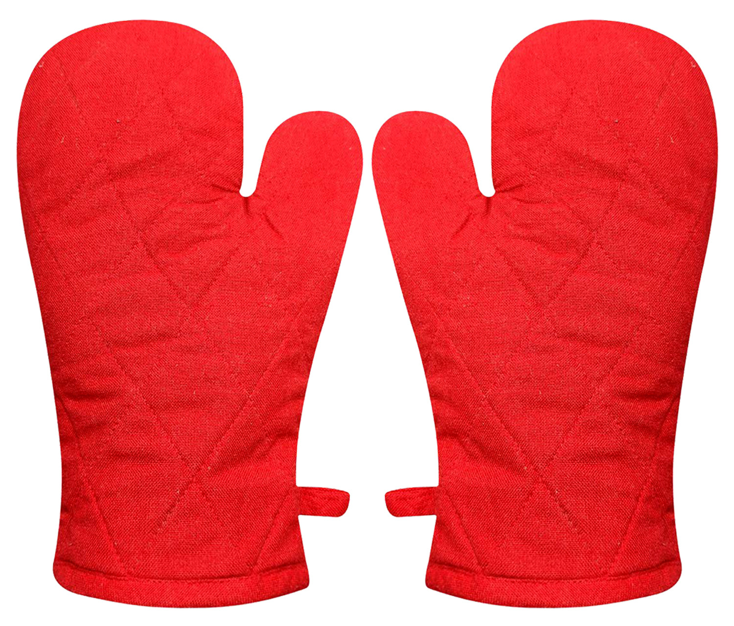 Kuber Industries Heat Resistant Cotton Kitchen Oven Mitt Microwave Gloves,(Red)-HS40KUBMART23975