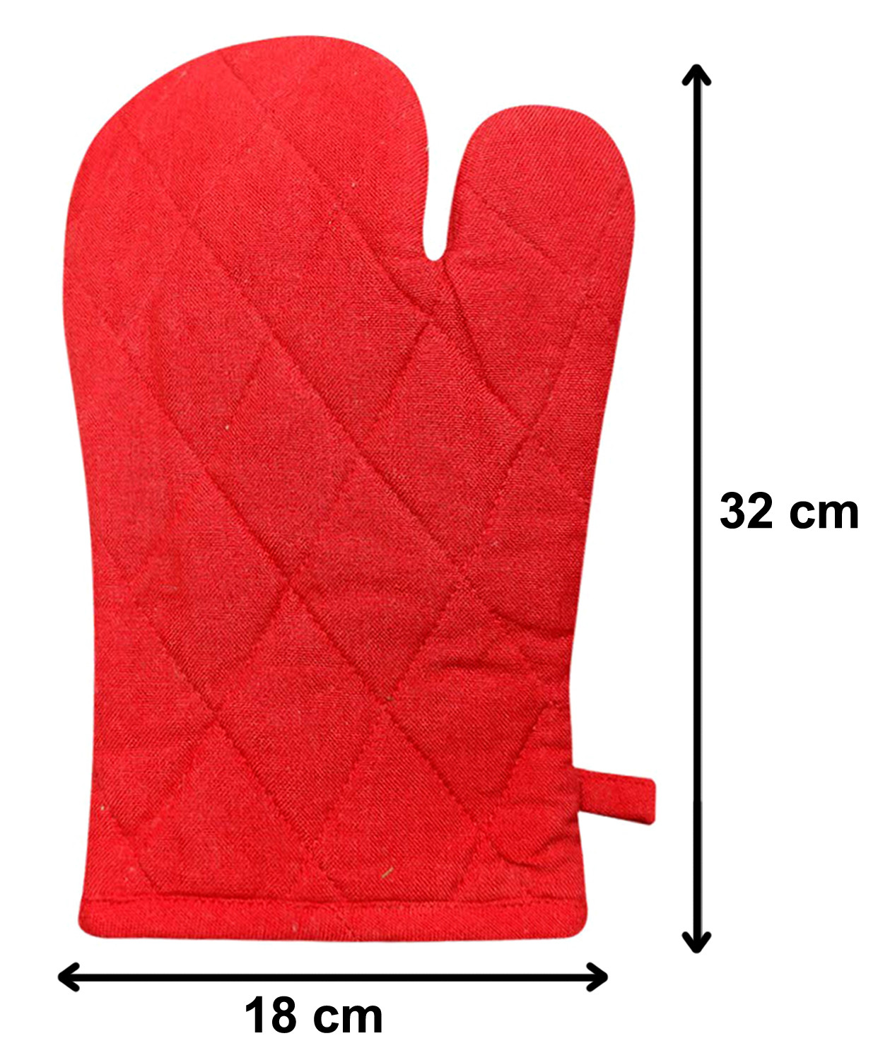 Kuber Industries Heat Resistant Cotton Kitchen Oven Mitt Microwave Gloves,(Red)-HS40KUBMART23975