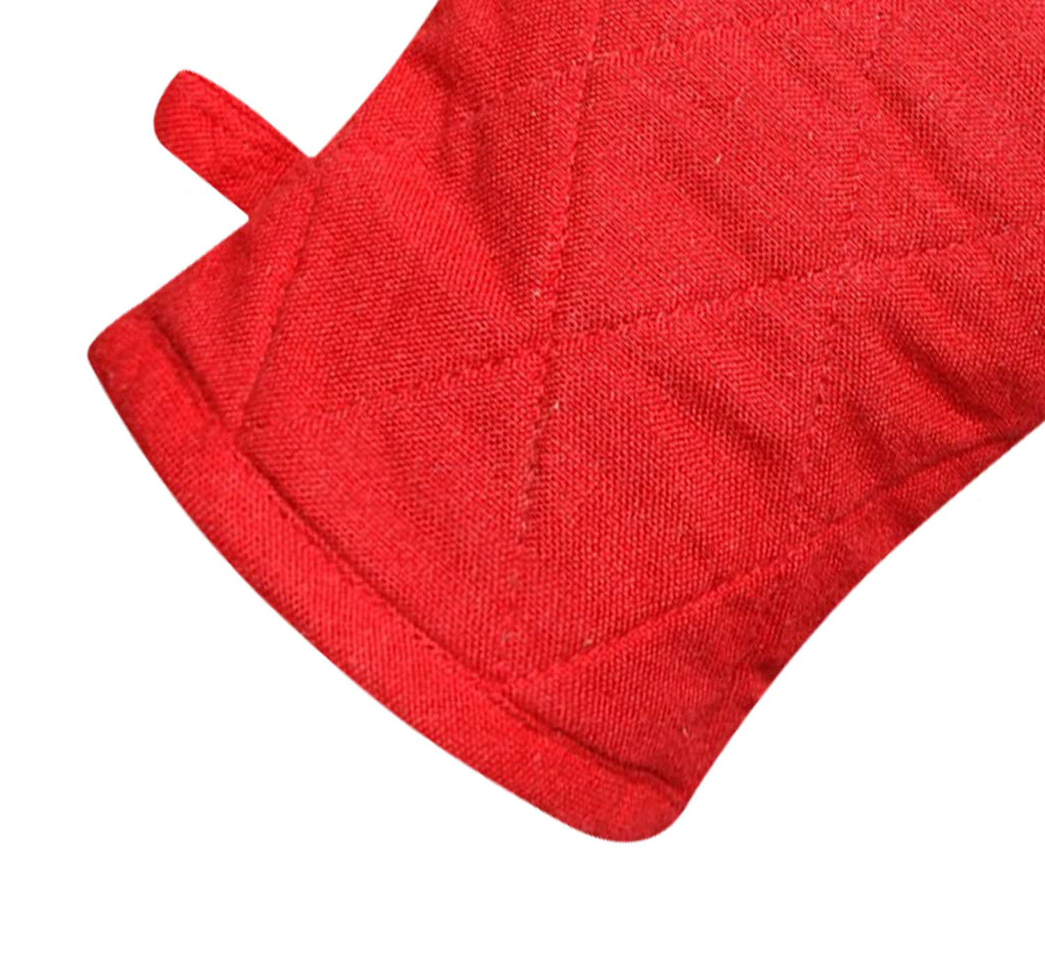 Kuber Industries Heat Resistant Cotton Kitchen Oven Mitt Microwave Gloves,(Red)-HS40KUBMART23975