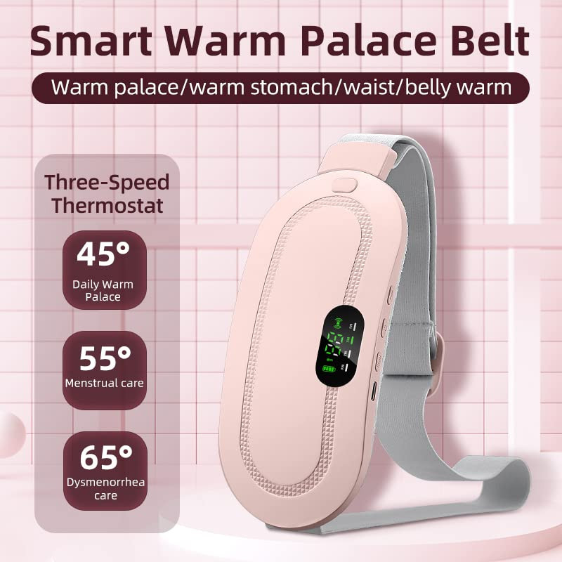 Kuber Industries Heating Pad for Cramps Relief | Heating Pad for Stomach | Heating Pad for Back & Belly | Heating Pad for Women | 4-Speed Massage Modes Heating Pad | White