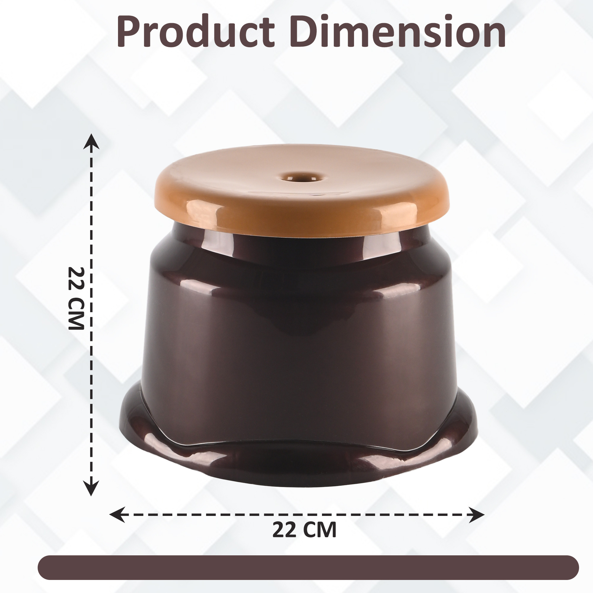 Kuber Industries Heavy Duty Plastic Stool for Sitting  Bathing  Durable Anti-Slip Machiya Comfortable Indoor  Outdoor  Multiple Space Use Home Kitchen Bathroom and Living Room  Brown  Ivory