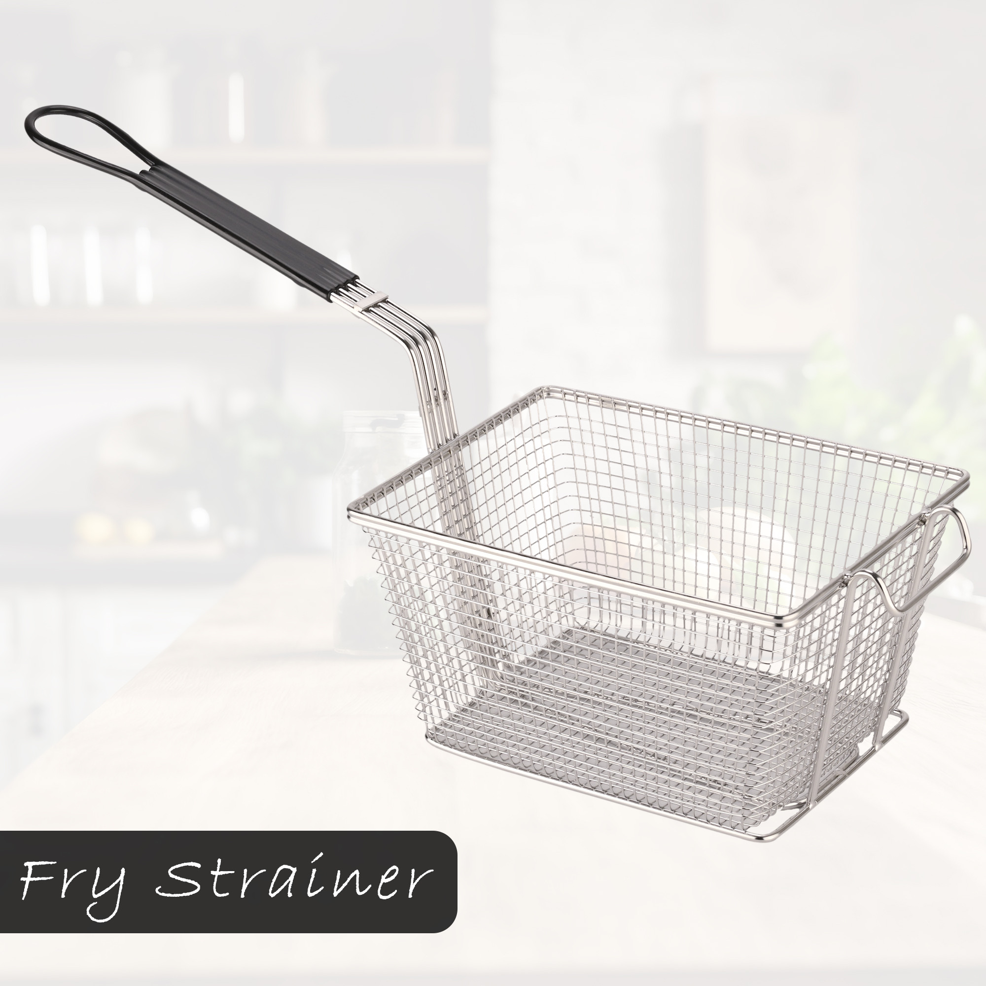 Kuber Industries Heavy Stainless Steel Deep Fryer Basket - Chips  French Fries Serving Cooking Strainer Frying Net for Kitchen  Restaurant Chef